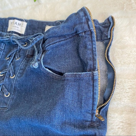 FRAME Le Crop Mini Boot Lace Up Jeans Hayworth - Picture 6 of 10